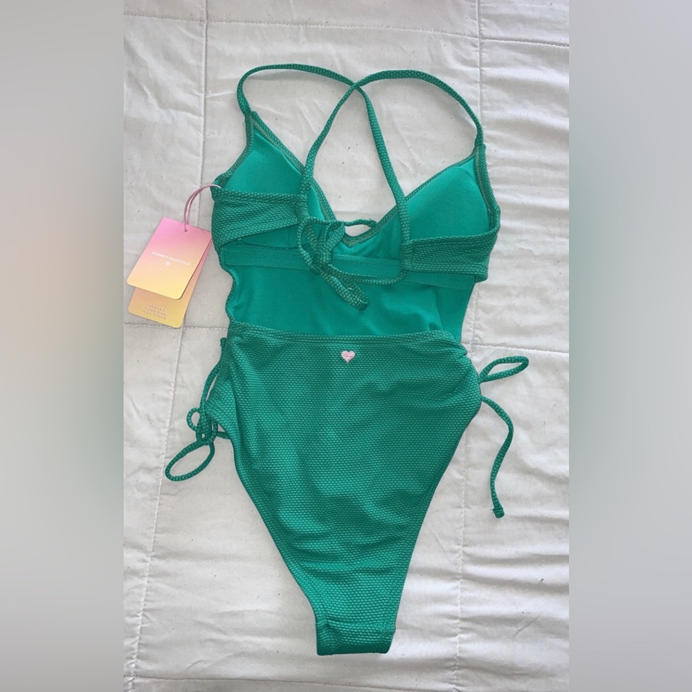 Women’s Deep V-Neck Textured One Piece Swimsuit- Stoney Clover Lane x Target